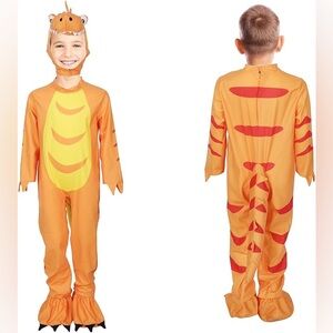 Tackview - Kids Dinosaur Costume with hat - orange - size M - new